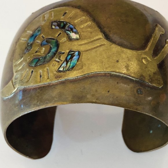 Vintage Luciano Mechoen Mexican Cuff Bras Bracelet - Picture 2 of 16